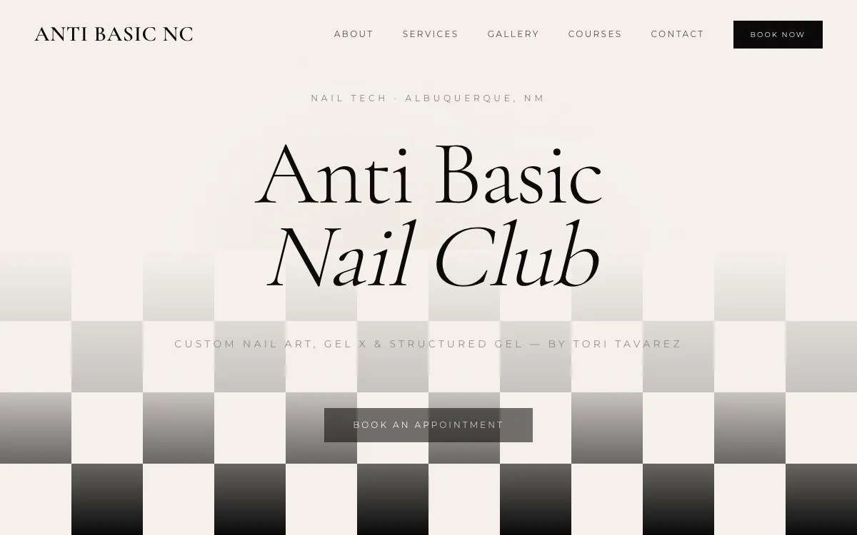 Screenshot of Anti Basic Nail Club — Nail Studio · Custom Nail Art